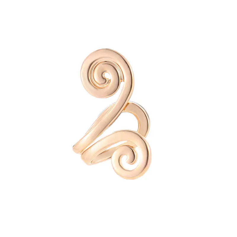 Leanne – Women's Minimalist Clip-On Cartilage Ear Cuff with Swirl Design