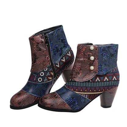 Kathleen – Vintage Bohemian Vegan Leather Ankle Boots