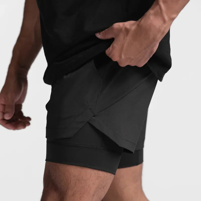 Frederick – Breathable Men's Double Layer 2-in-1 Training Shorts