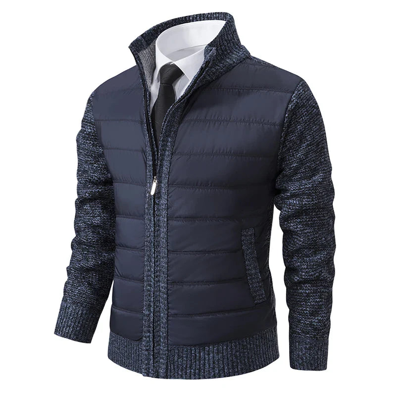 Nick – Hybrid Puffer Jacket with Knitted Sleeves and Stand Collar