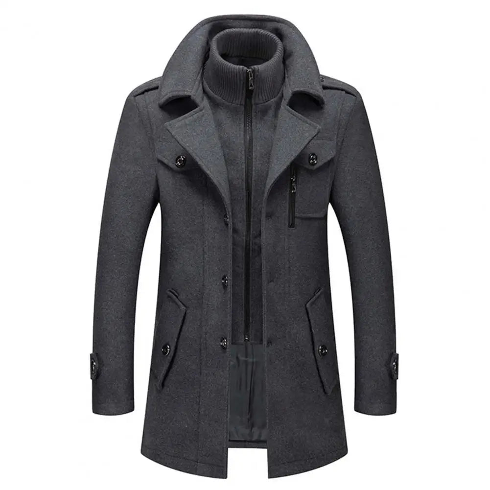 Mathew – Men's Casual Coat with Buttons and Zipper