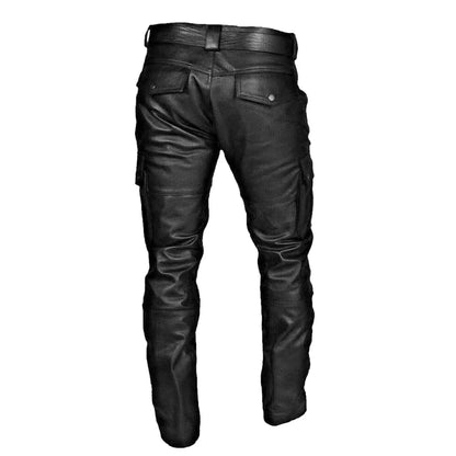 Norman – Men's Skinny Vegan Leather High Waist Motorcycle Pants