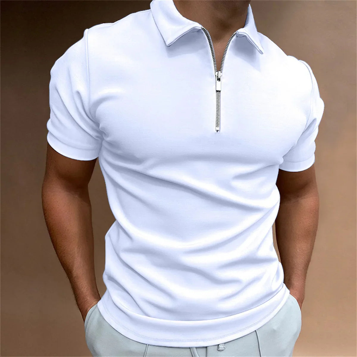 Leslie – Men's Lightweight Polo with Zipper Accent