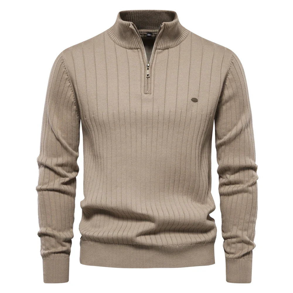 Damon – Men's Zippered Pullover Sweater