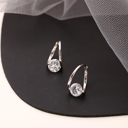 Sarah – Sterling Silver Zircon Hoop Earrings