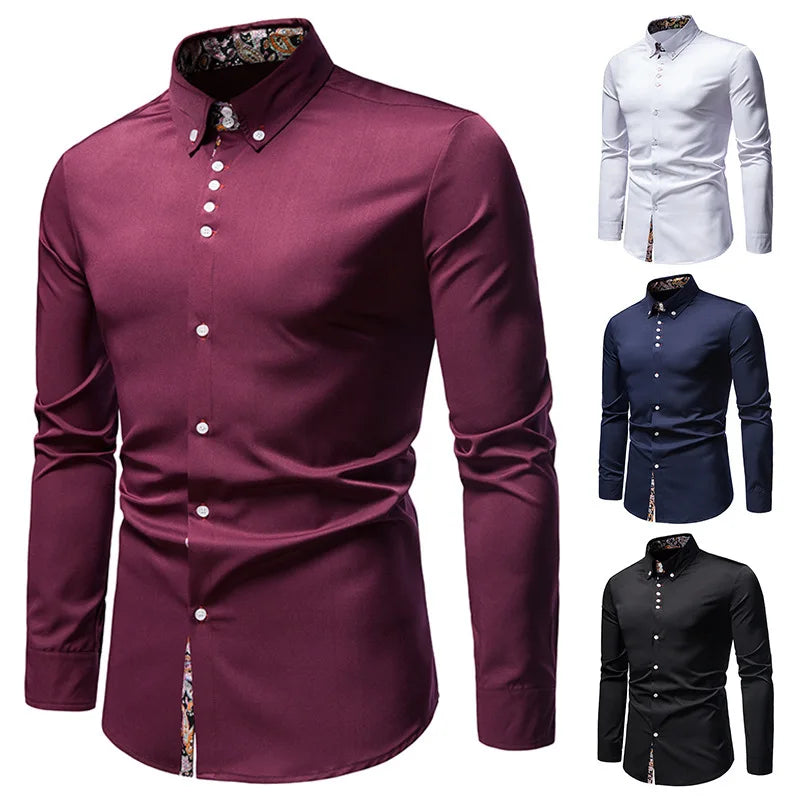 Guy – Slim Fit Paisley Print Long Sleeve Shirt