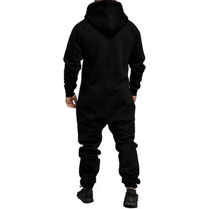 Danny – Men's Hooded Fleece Jumpsuit with Kangaroo Pockets