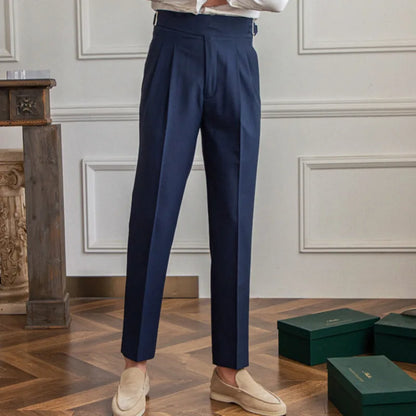 Mick – Men's High-Waisted Pleated Business Trousers