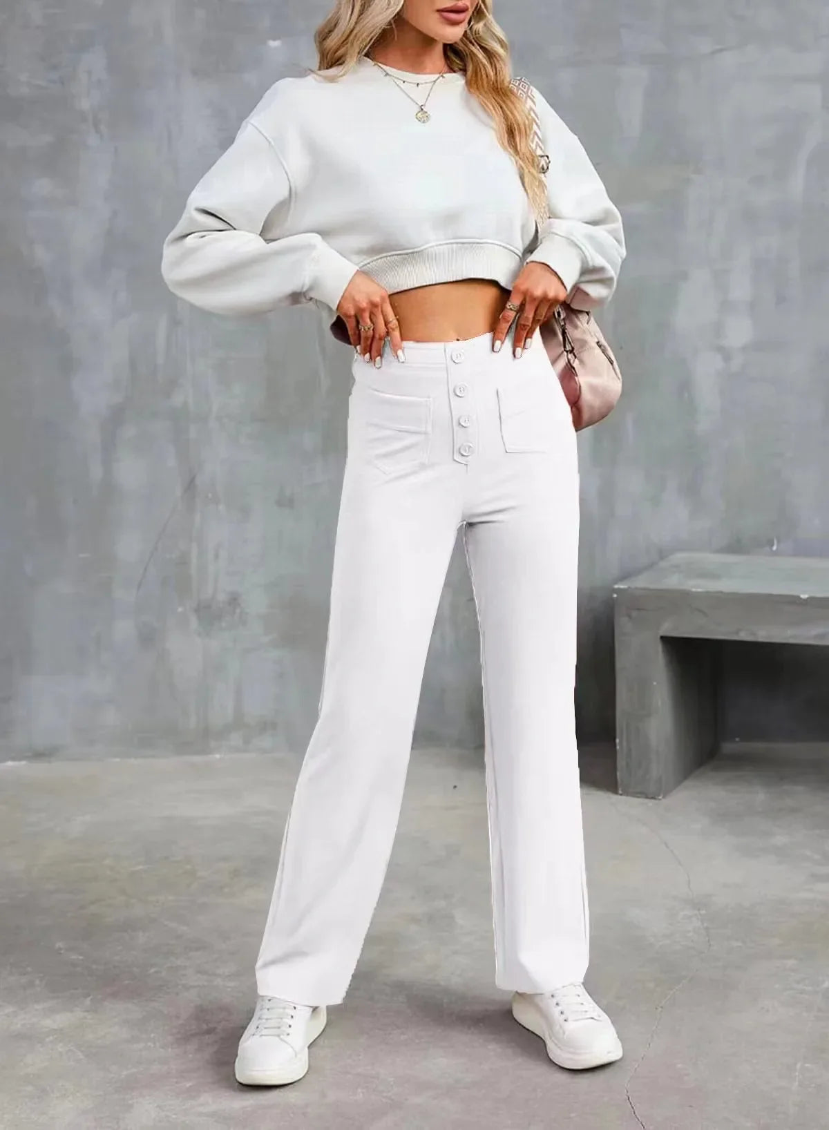 Marie – Women's High-waisted Straight-leg Pants