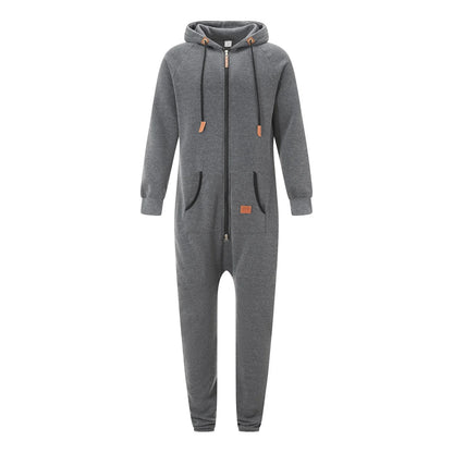 Danny – Men's Hooded Fleece Jumpsuit with Kangaroo Pockets