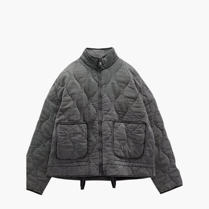 Women's Quilted Oversized Puffer Jacket with Pockets and Zipper – Winter 2024 Trend