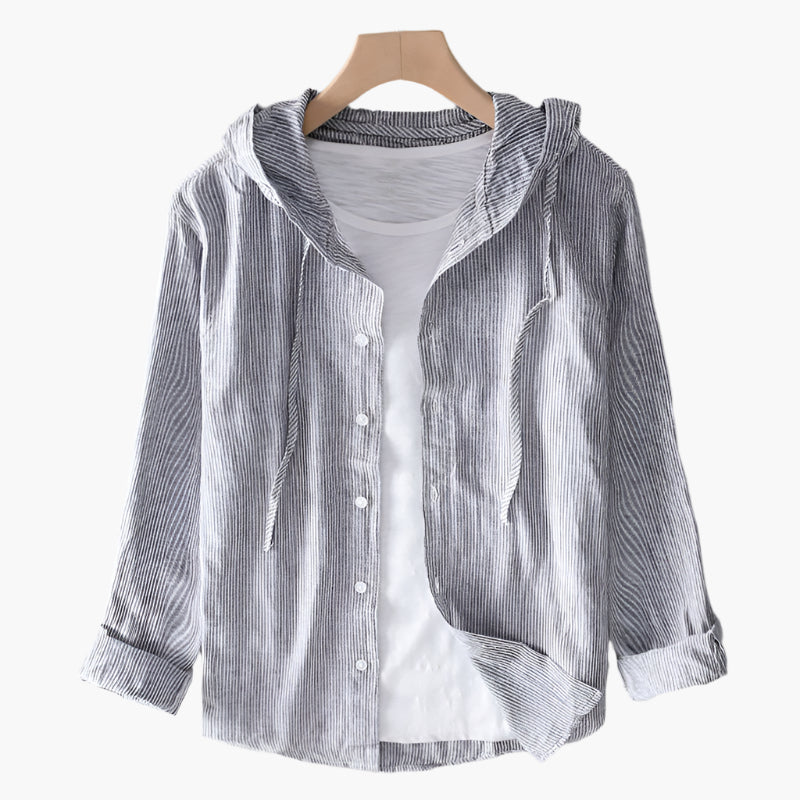 Women's Lightweight Hooded Button-Up Casual Shirt - Relaxed Fit, Everyday Comfort, Versatile Style