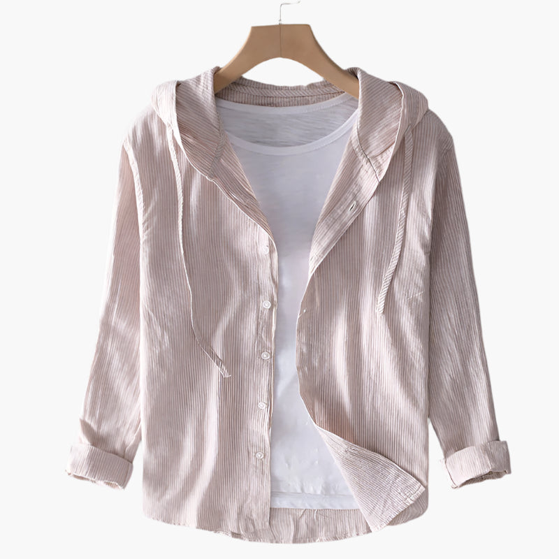 Women's Lightweight Hooded Button-Up Casual Shirt - Relaxed Fit, Everyday Comfort, Versatile Style