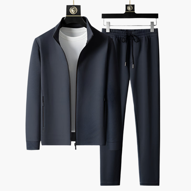 Men's Athletic Tracksuit Set – Zip-Up Jacket & Jogger Pants, Sporty Casual Outfit