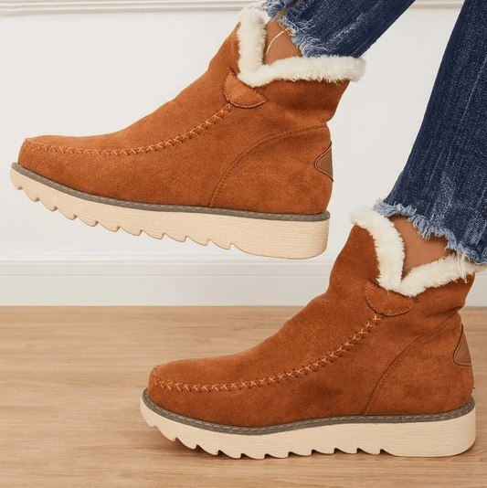 Women's Winter Snow Boots Cozy Slip-On with Non-Slip Sole for Cold Weather Comfort