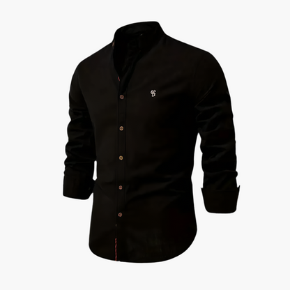 Men's Casual Long Sleeve Stand Collar Shirt – Modern Slim Fit Everyday Style