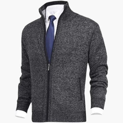 Men's Full-Zip Casual Knit Jacket for Versatile Everyday Style