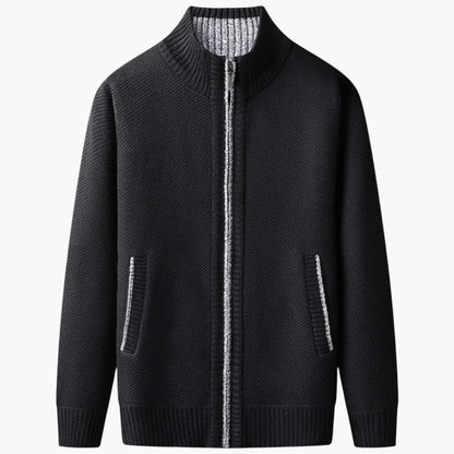 Men's Full-Zip Casual Knit Jacket for Versatile Everyday Style
