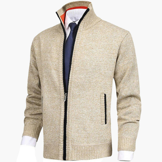 Men's Full-Zip Casual Knit Jacket for Versatile Everyday Style