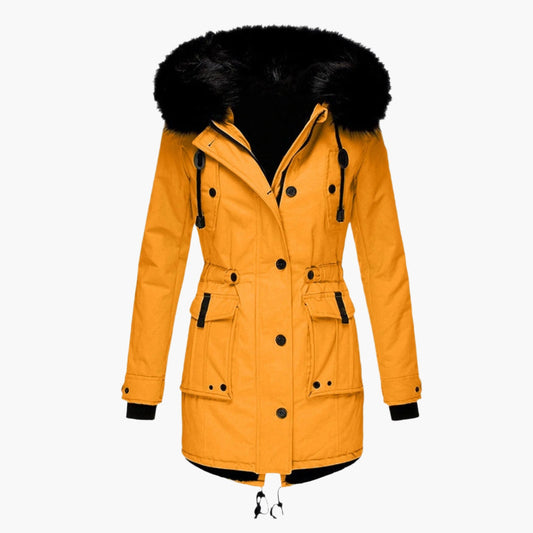 Women's Winter Parka Jacket with Faux Fur Hood – Elegant Outdoor Coat for Cold Weather