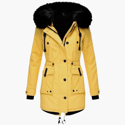 Women's Winter Parka Jacket with Faux Fur Hood – Elegant Outdoor Coat for Cold Weather