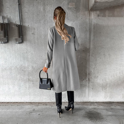 Women's Elegant Winter Coat Formal Long Double-Breasted Overcoat