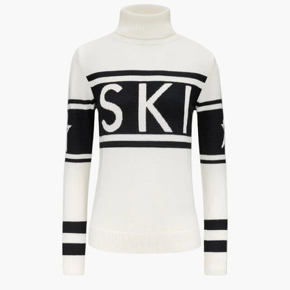 Women's Luxury Ski Turtleneck Sweater - Sporty Graphic Winter Knitwear