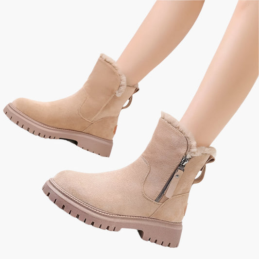 Women's Winter Waterproof Fashion Ankle Boots with Warm Lining and Non-Slip Sole