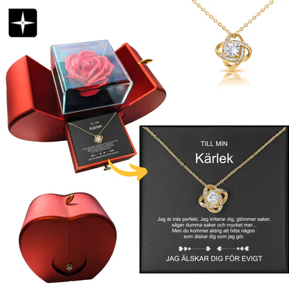 Sharon – Women's Heart Necklace with Rose Gift Set