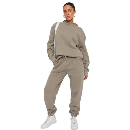 Alison – Solid Color Hooded Long Sleeve Sweater