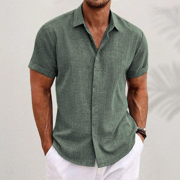 Bob – Men's Solid Color Loose Linen Short-sleeved T-shirt