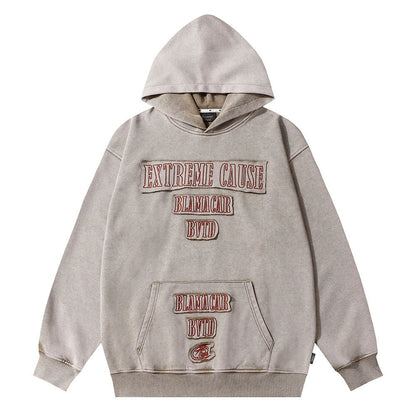 Andrew – Decorative Hoodie with Letter Patch Embroidery