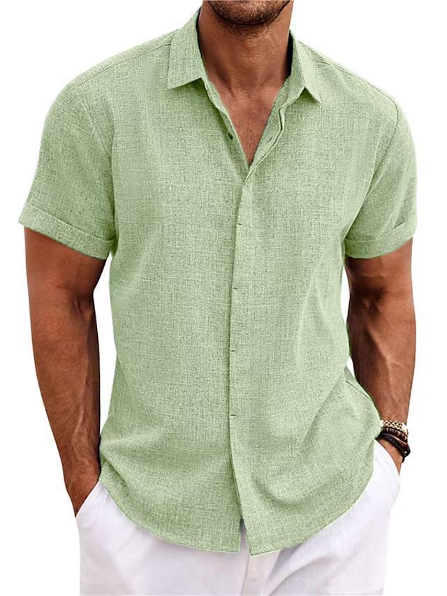 Bob – Men's Solid Color Loose Linen Short-sleeved T-shirt