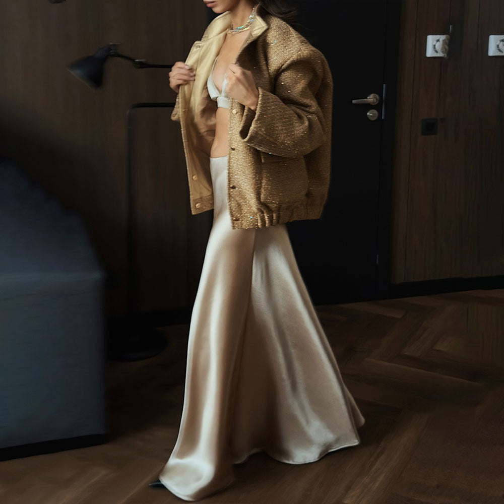 Angela – Gold Silk Sequin Jacket