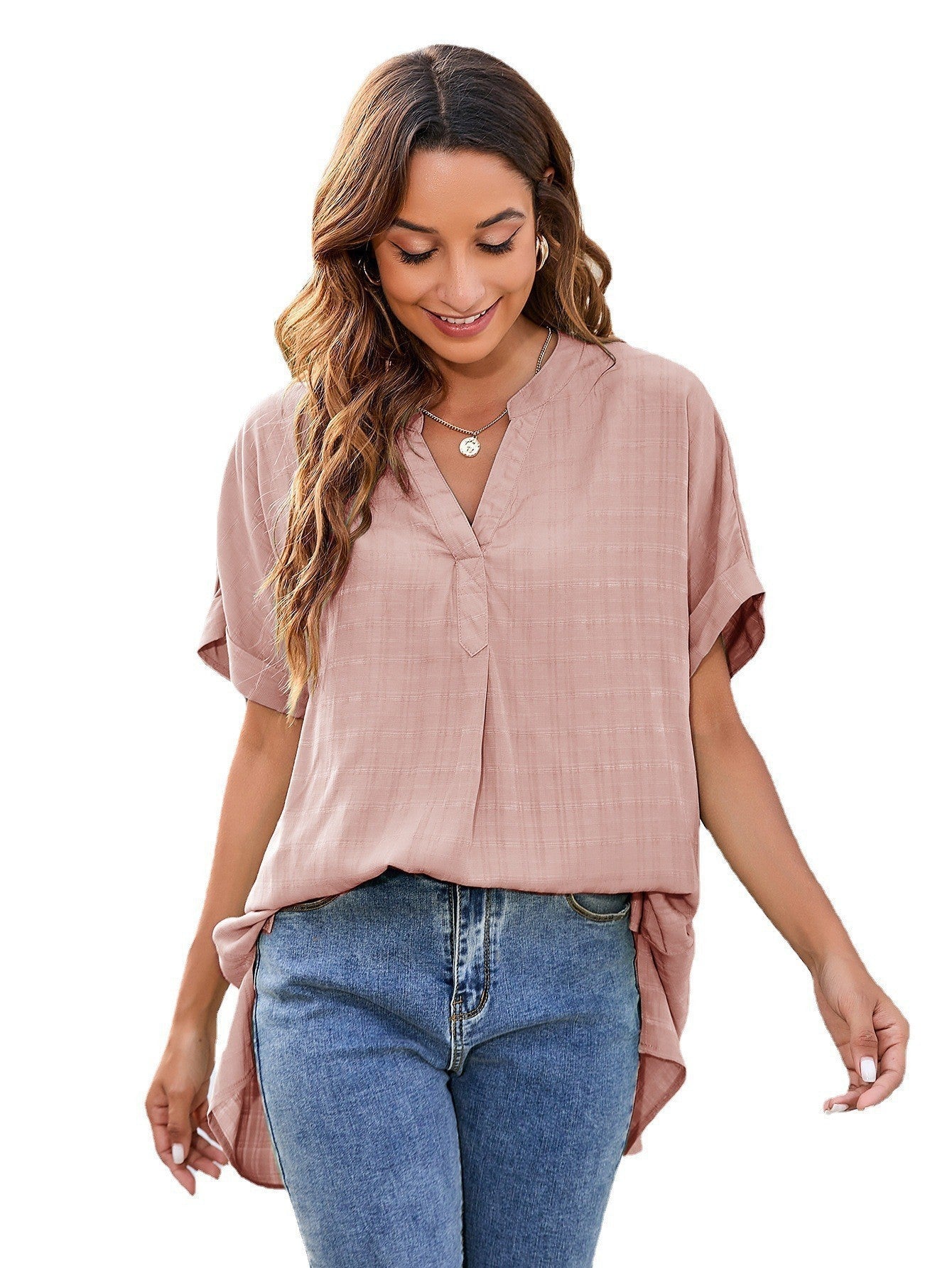 Michelle – V-neck Casual Pullover Loose Shirt