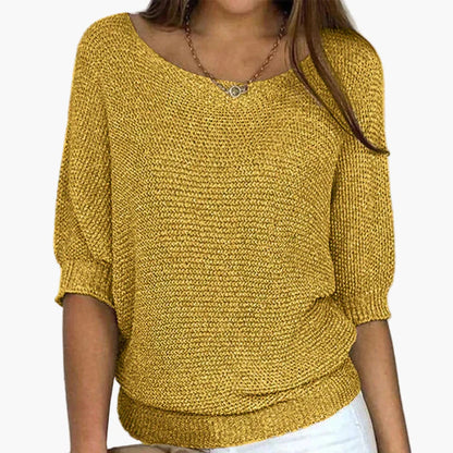 Women's Relaxed Knit Pullover Sweater for Everyday Comfort and Style