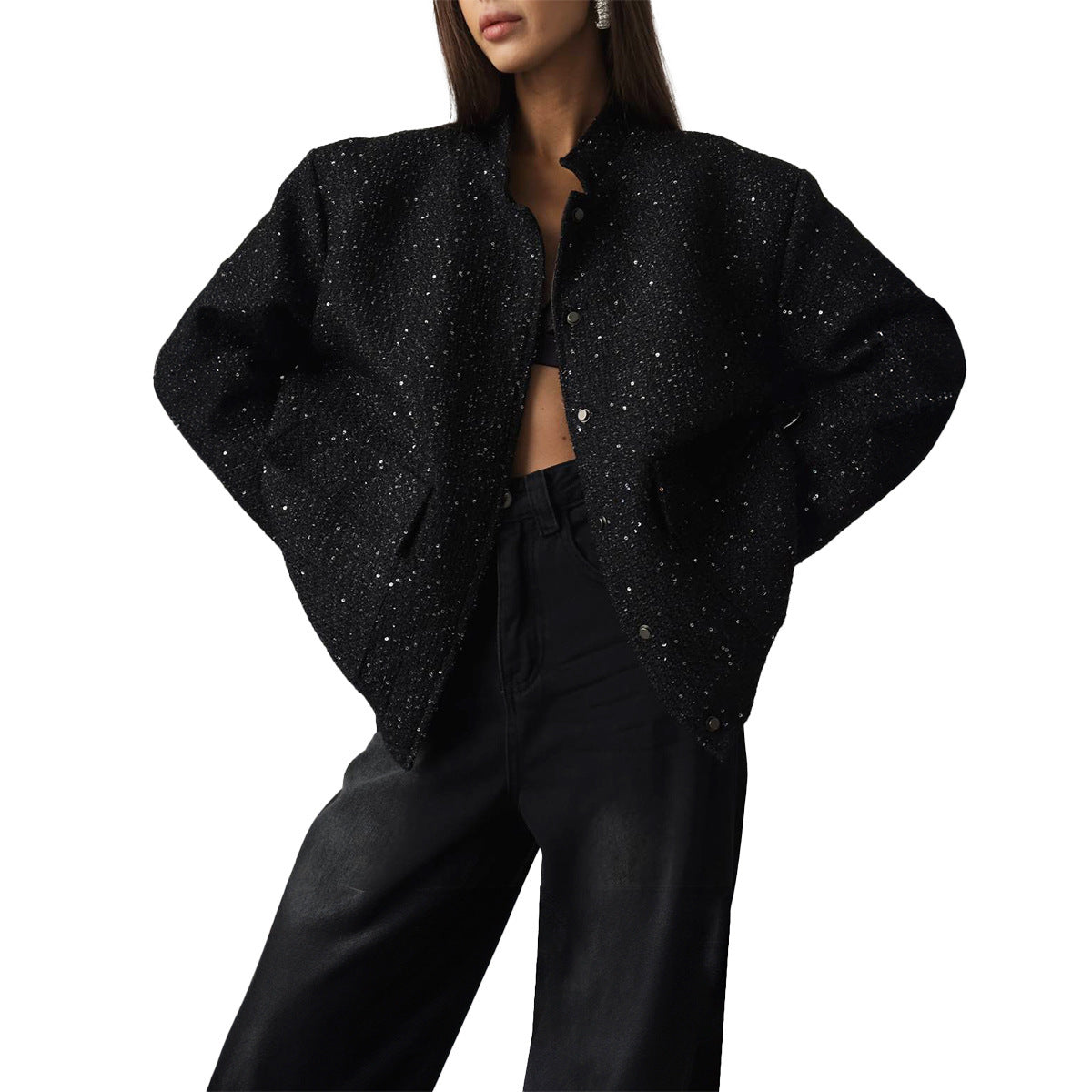 Angela – Gold Silk Sequin Jacket
