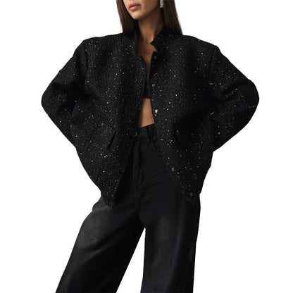 Angela – Gold Silk Sequin Jacket