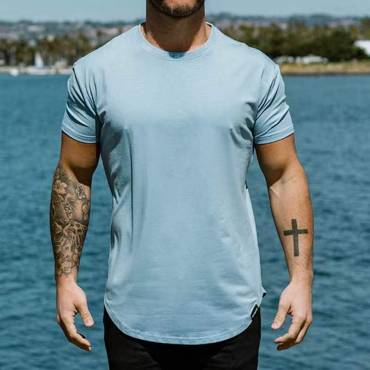 Ricky – Slim Fit Muscle Round Hem Short Sleeve Sports T-shirt