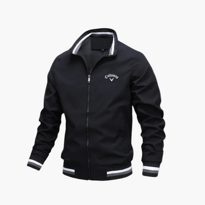 Men's Lightweight Golf Windbreaker Jacket – Athletic Fit Water-Resistant Zip-Up for Golf & Outdoor Activities