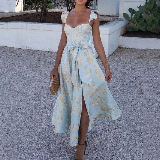 Angela – Retro Floral Strap Dress