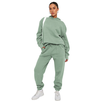 Alison – Solid Color Hooded Long Sleeve Sweater