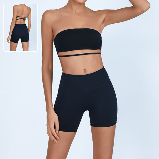 Natalie – Sports Workout Beauty Back Tube Top with Chest Pad