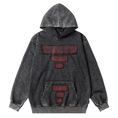 Andrew – Decorative Hoodie with Letter Patch Embroidery