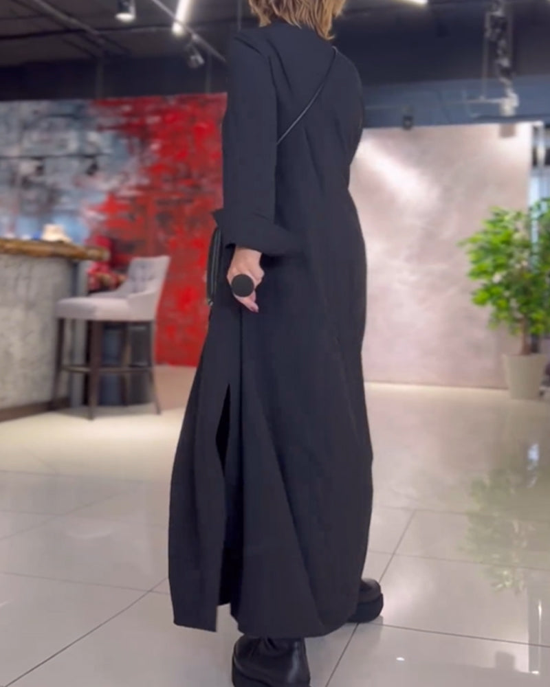 Women's Elegant Loose Maxi Shirt Dress, Versatile Everyday and Occasion Wear