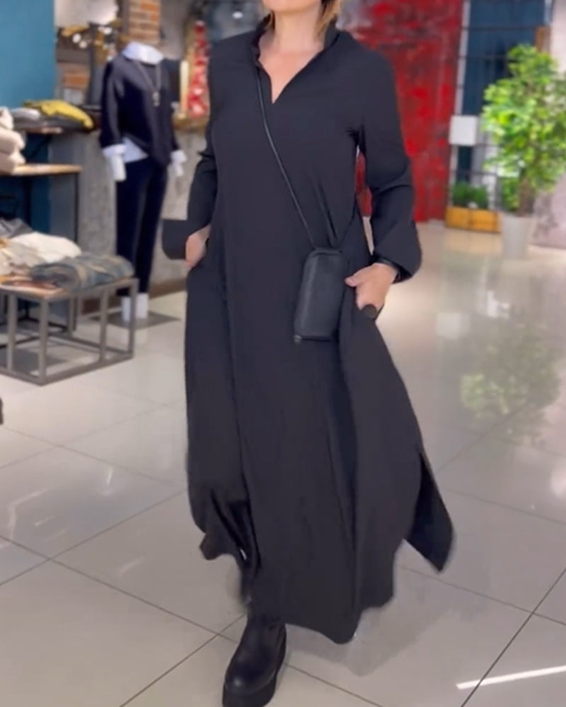 Women's Elegant Loose Maxi Shirt Dress, Versatile Everyday and Occasion Wear