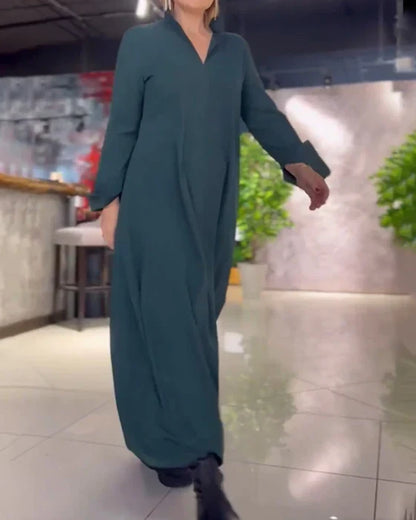 Women's Elegant Loose Maxi Shirt Dress, Versatile Everyday and Occasion Wear