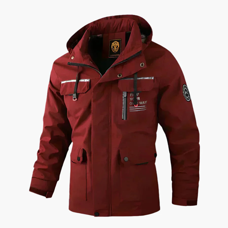 Men's Outdoor Waterproof Windproof Hooded Winter Jacket - Fashionable Cold Weather Coat