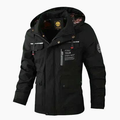 Men's Outdoor Waterproof Windproof Hooded Winter Jacket - Fashionable Cold Weather Coat
