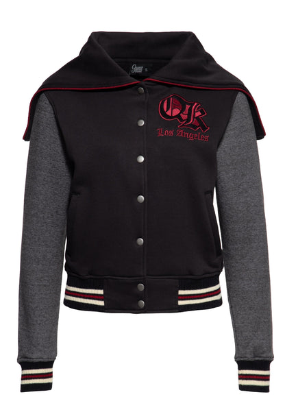 Ruby – Women's Varsity Jacket with Detachable Hood